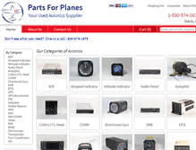 Tablet Screenshot of partsforplanes.com